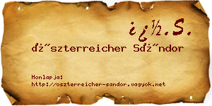 Öszterreicher Sándor névjegykártya